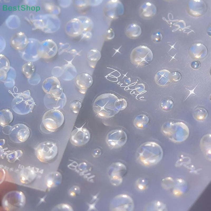 3D Summer Ocean Nail Stickers – Shell, Bubble & Dolphin Decals