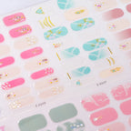 Dopamine Color 5-Sheet Nail Sticker Set – 80 Tips, 3D Foil & Line Full-Cover Wraps