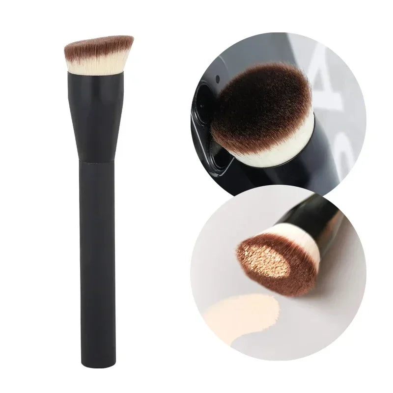 Flat Top Foundation Makeup Brush – Flat Angled Synthetic Hair Brush for Liquid, Cream, Bronzer & Contour Application