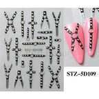 5D Crustacean & Insect Nail Art Stickers – Embossed Self-Adhesive Decals