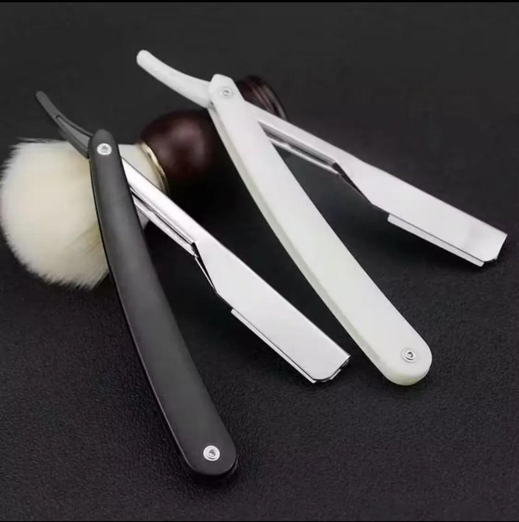 Men’s Straight Edge Razor Set with 10 Blades – Folding Shaving Knife