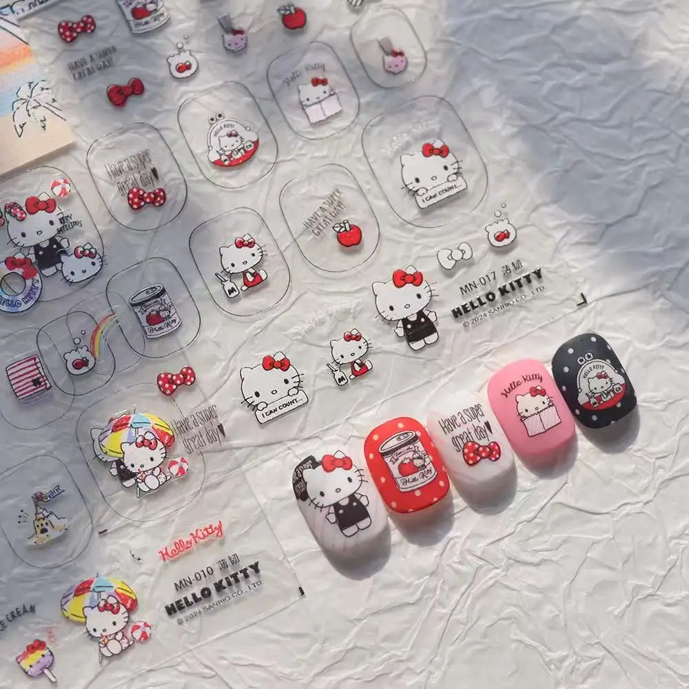 Sanrio Hello Kitty Nail Stickers – Kawaii Rainbow Cartoon Decals
