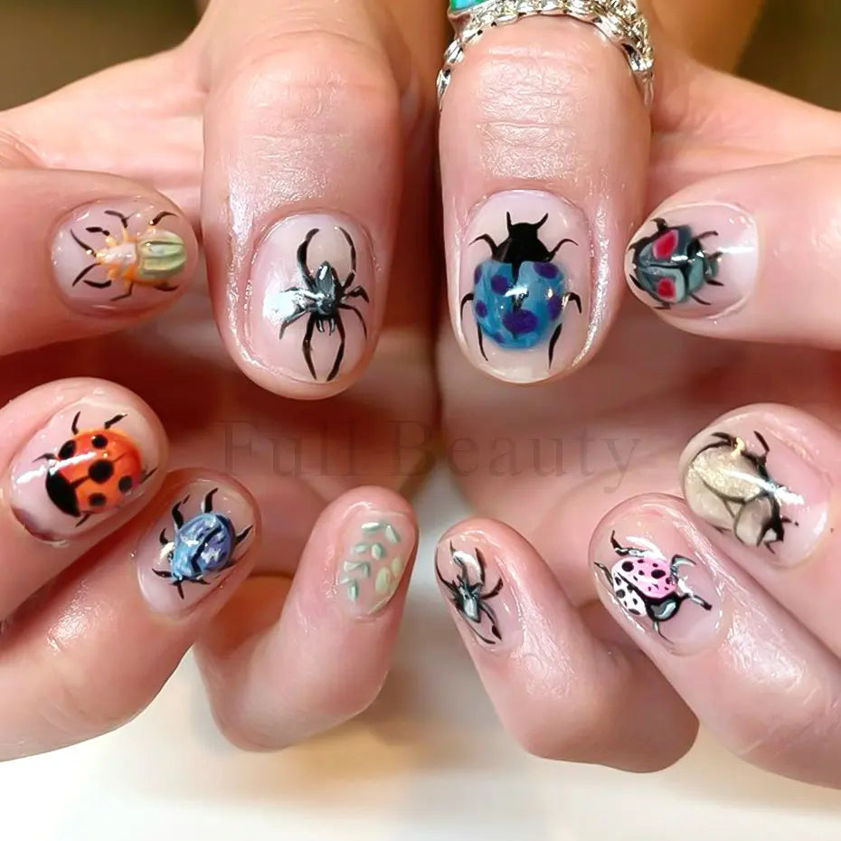 5D Crustacean & Insect Nail Art Stickers – Embossed Self-Adhesive Decals
