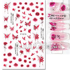 3D Floral & Butterfly Nail Art Stickers Decals