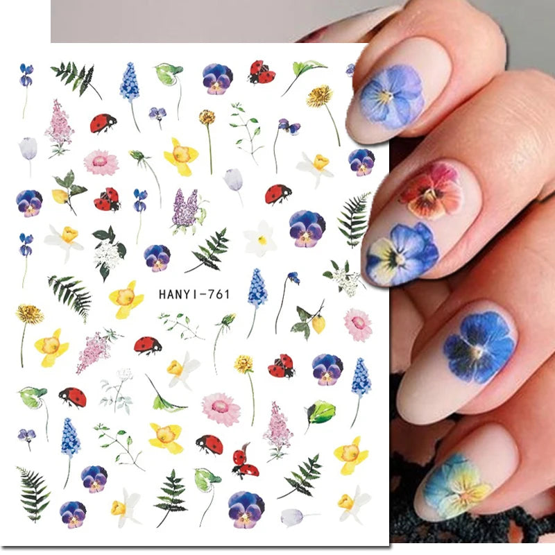 3D Floral & Butterfly Nail Art Stickers