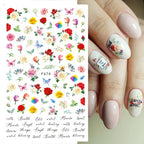 3D Y2K Hibiscus Floral Nail Stickers