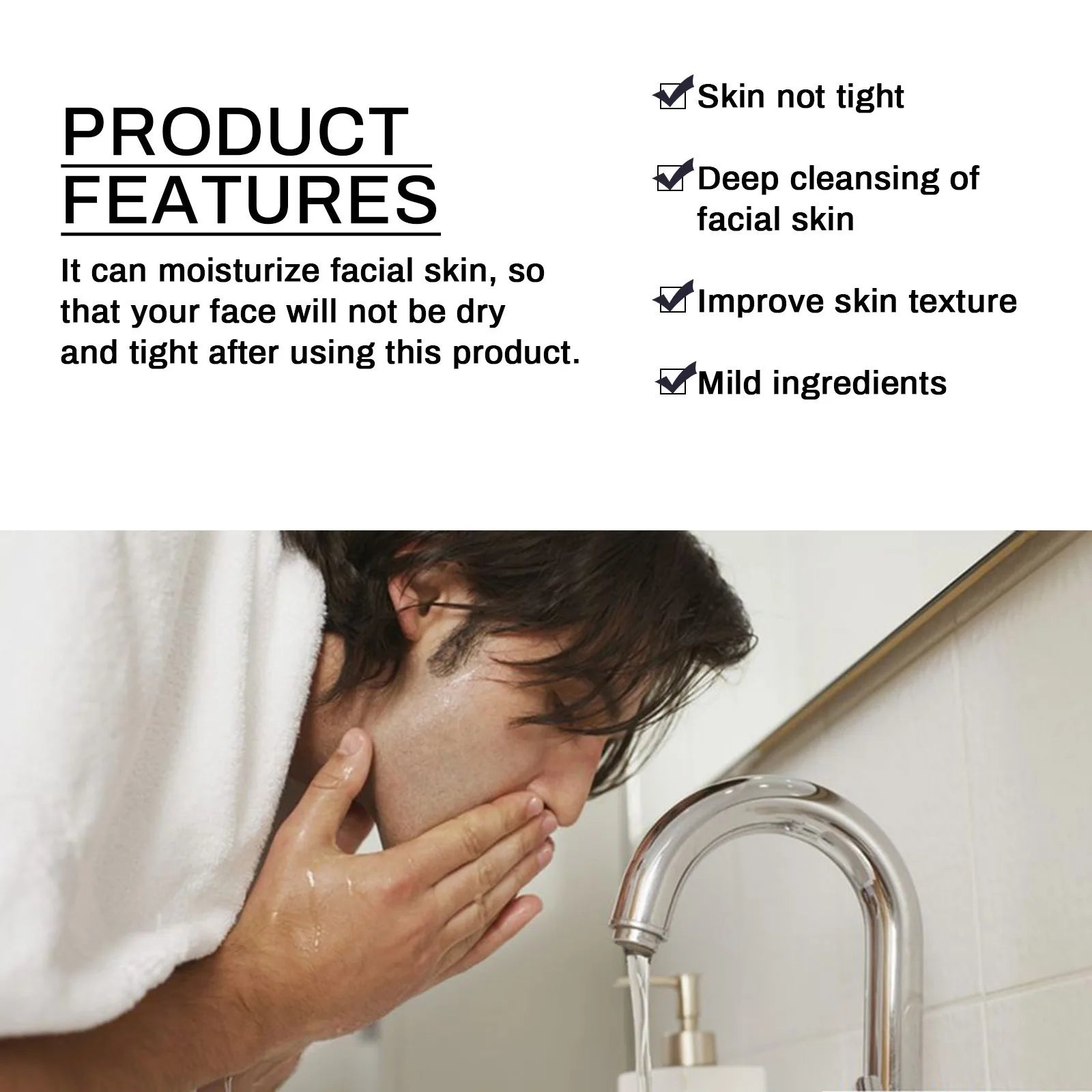 Men’s Facial Cleanser – Acne & Blackhead Control, Oil-Reducing Exfoliating Cream