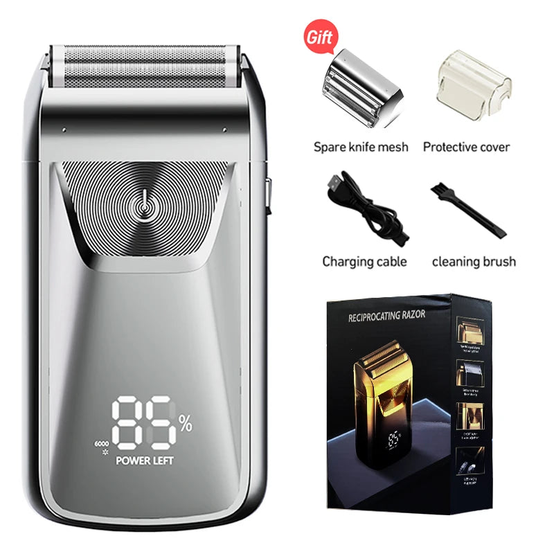 Rechargeable Electric Shaver for Men – Wet & Dry Beard Trimmer and Shaving Machine