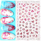 3D Butterfly & Flower Nail Art Stickers – Blue & Purple Decals for Manicure