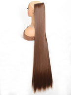5-Clip 80cm Synthetic Hair Extensions – Straight, Black/Brown/Blonde