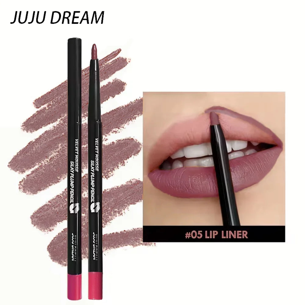 Waterproof Matte Lip Liner Pencil – 5 Long-Lasting Colors, Smudge-Proof, Unisex