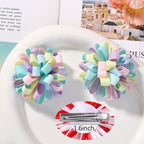 2Pcs Double Color Ribbon Flower Hairpins – Handmade Princess Hair Clips & Barrettes for Girls