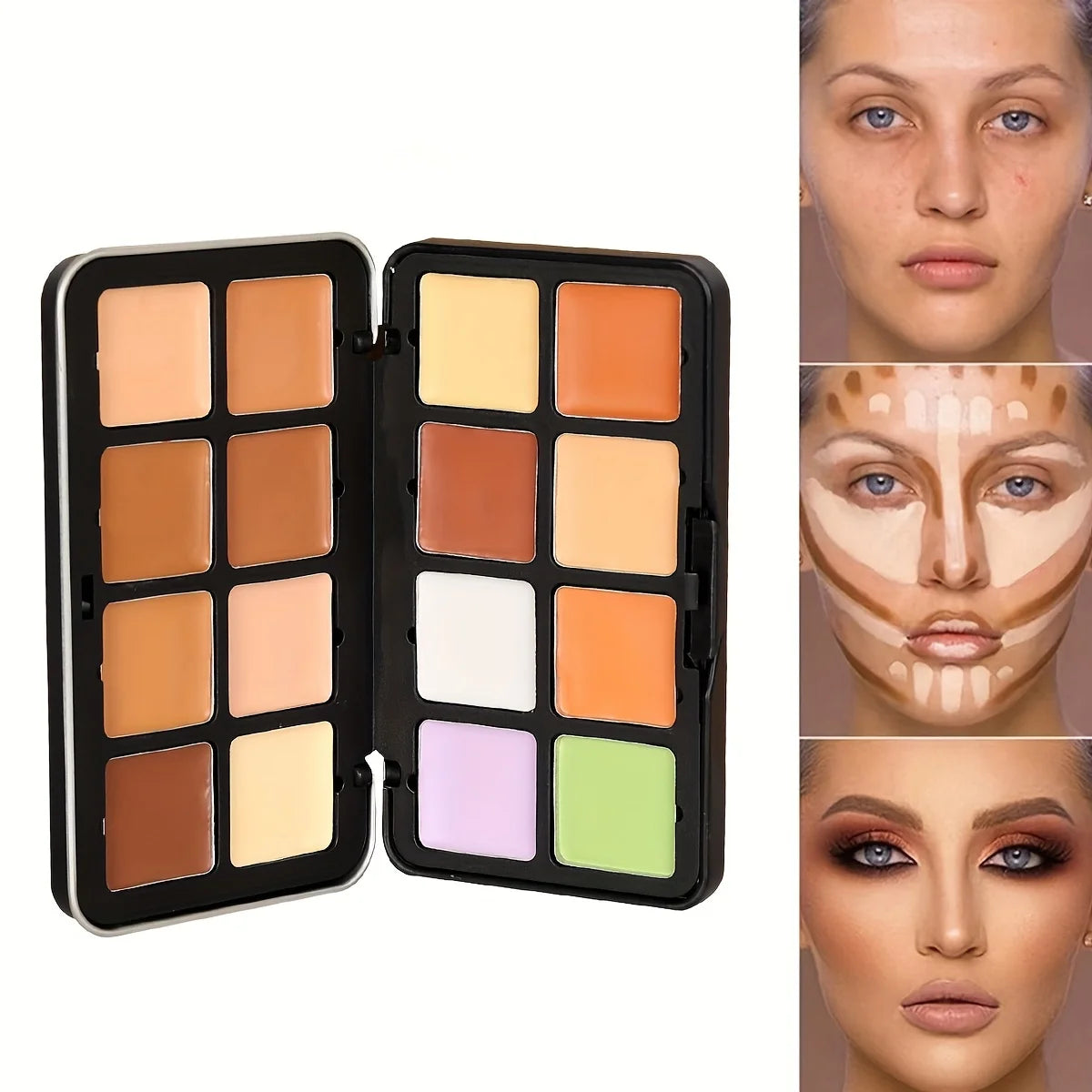 16-Color Matte Contour & Concealer Palette – Face & Nose Shadow Makeup Set