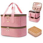 Double Layer Nail Polish Organizer Bag – Large Portable Carrying Case