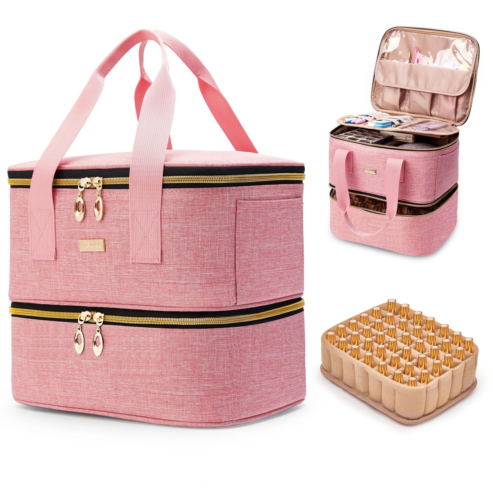 Double Layer Nail Polish Organizer Bag – Large Portable Carrying Case