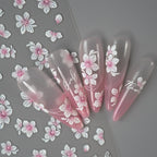5D Spring Flower Nail Stickers – Embossed Floral Manicure Decals