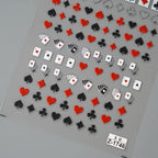 5D Poker Nail Stickers – Embossed Playing Card Design Decals