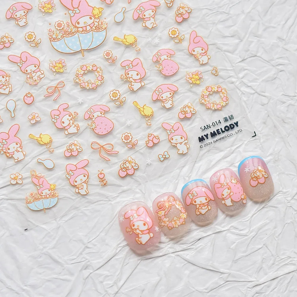 5D Anime Nail Stickers – Hello Kitty, Kuromi & Cinnamoroll