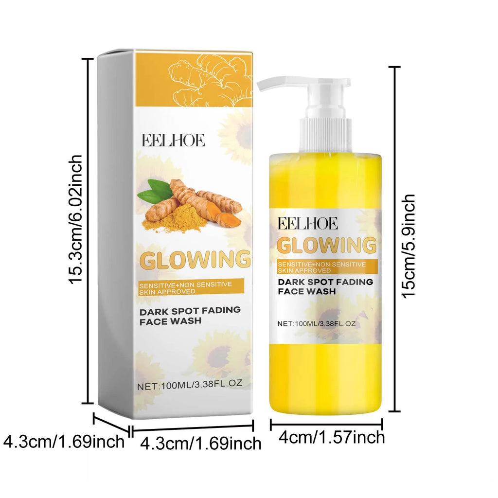 Turmeric Brightening Cleanser – Deep-Cleansing, Makeup-Removing, Refreshing Facial Wash with Natural Skincare Formula