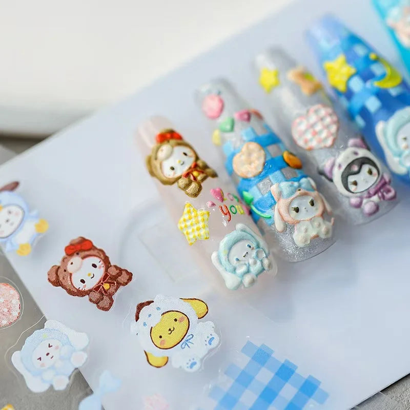 5D Little Twin Stars Nail Stickers – Sanrio Anime Decals