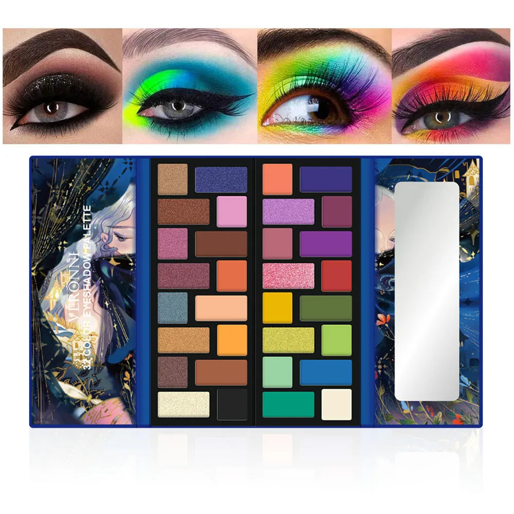 32-Color Eyeshadow Palette – Matte & Shimmer, Highly Pigmented, Vegan