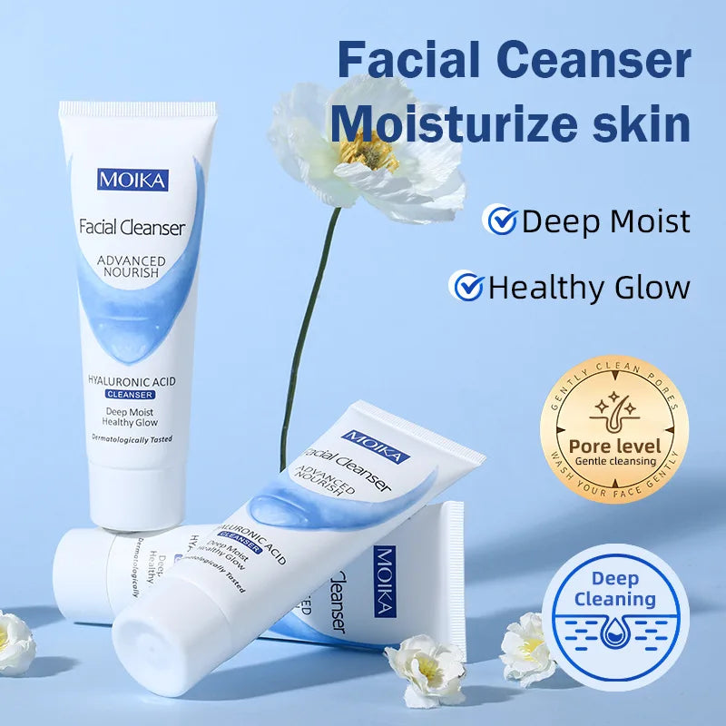 Hyaluronic Acid Moisturizing & Oil-Control Facial Cleanser – Deep Cleansing & Exfoliating Skincare