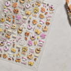 Autumn Maple & Ginkgo 5D Nail Art Stickers – Pumpkins, Ladybugs & Mushrooms
