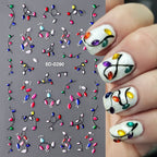 5D Spring Flower Nail Art Stickers – Colorful Daisy & Vine Decals for DIY Nails