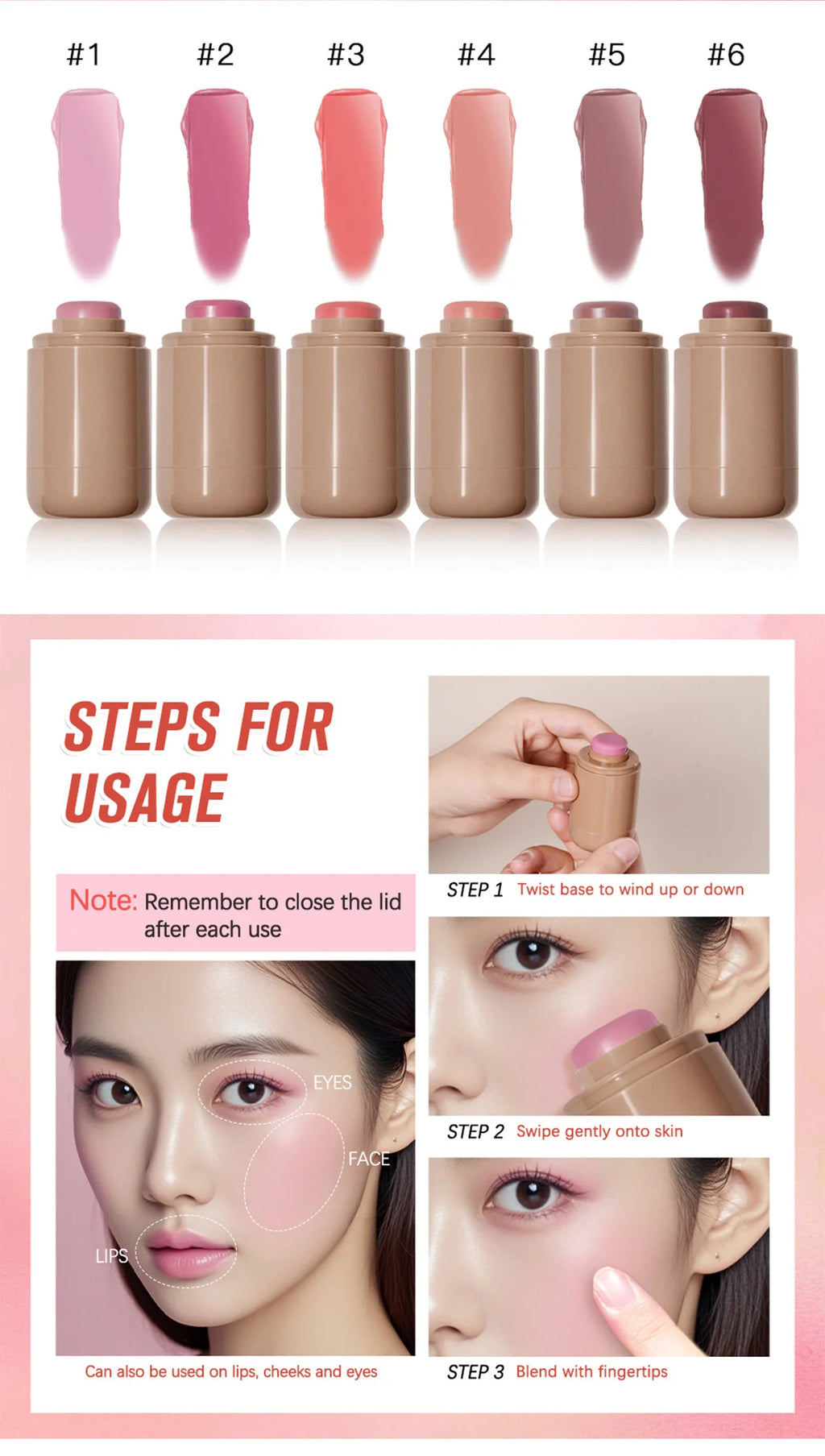 Blush & Lip Stick – Creamy, Hydrating, Blendable Rouge