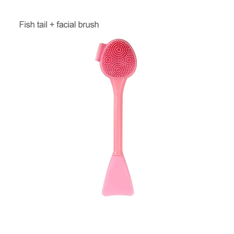 2-in-1 Silicone Facial Cleansing Brush – Mud Mask Remover & Makeup Scraper Tool