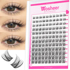 WOSHEER Natural Cluster Lashes – Volume Mixed Eyelash Extensions