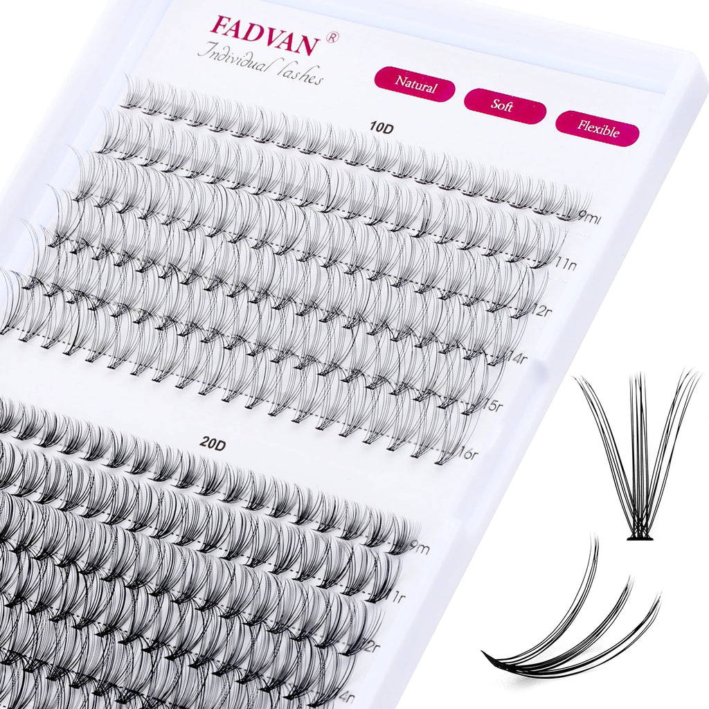 DIY Cluster Lashes Bundle – 30D/40D Soft Mink Individual Lashes