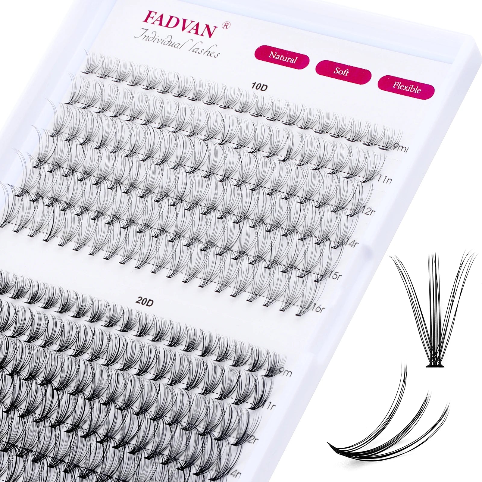DIY Cluster Lashes Bundle – 30D/40D Soft Mink Individual Lashes