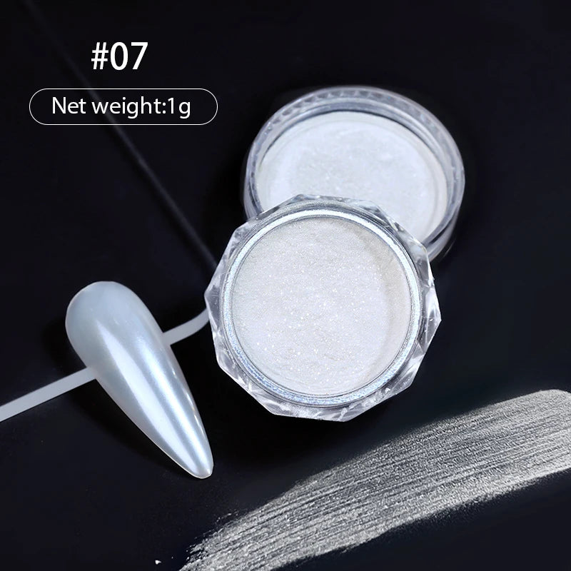 10g Gradient Pearl Nail Powder – Metallic Aurora Effect Glitter Dust for UV Gel Nail Art Decorations