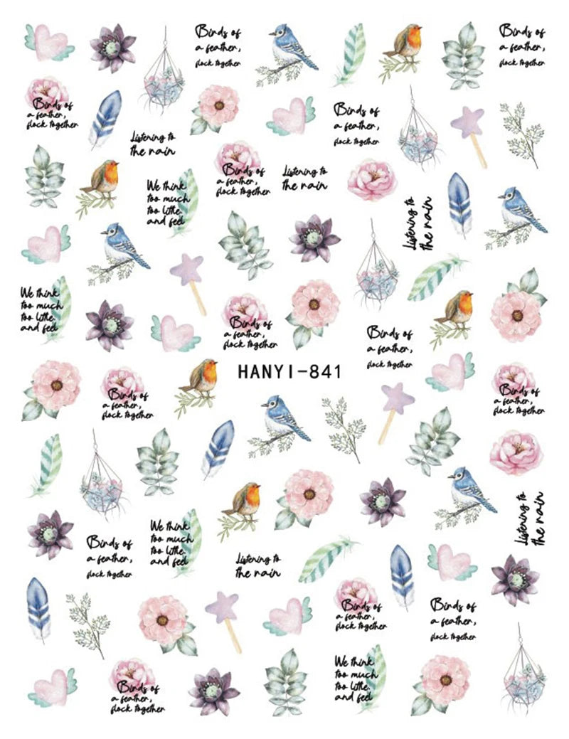 3D Floral & Butterfly Nail Art Stickers