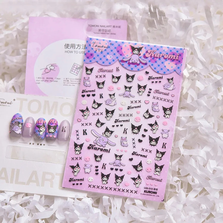 5D Anime Nail Stickers – Hello Kitty, Kuromi & Cinnamoroll