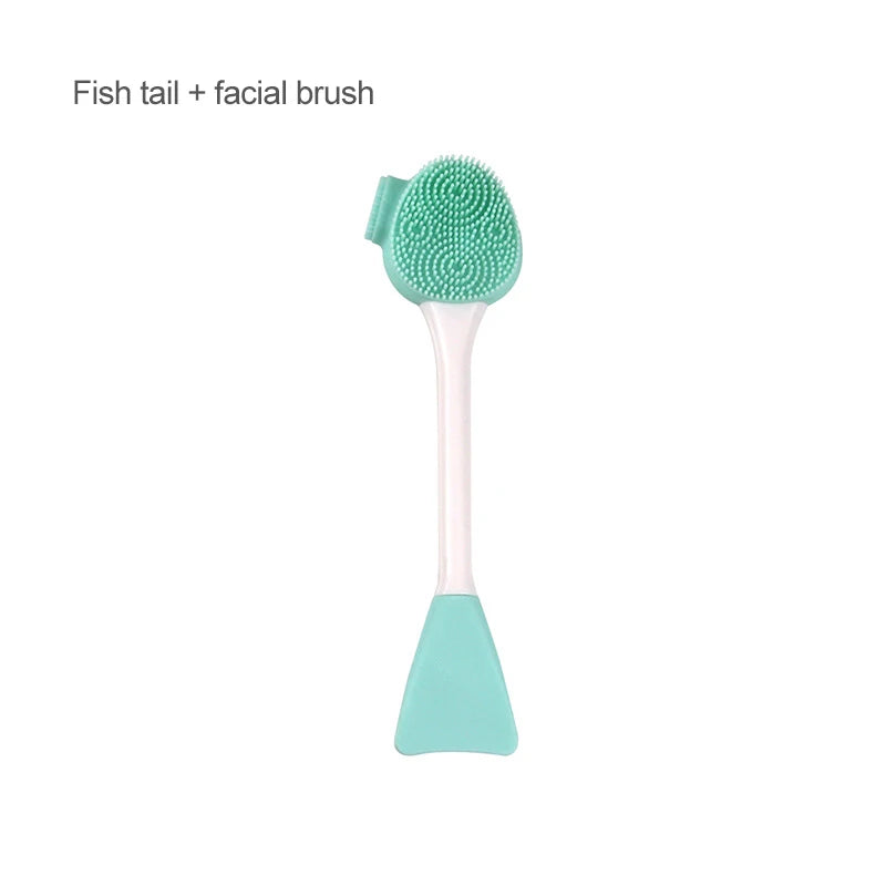 2-in-1 Silicone Facial Cleansing Brush – Mud Mask Remover & Makeup Scraper Tool