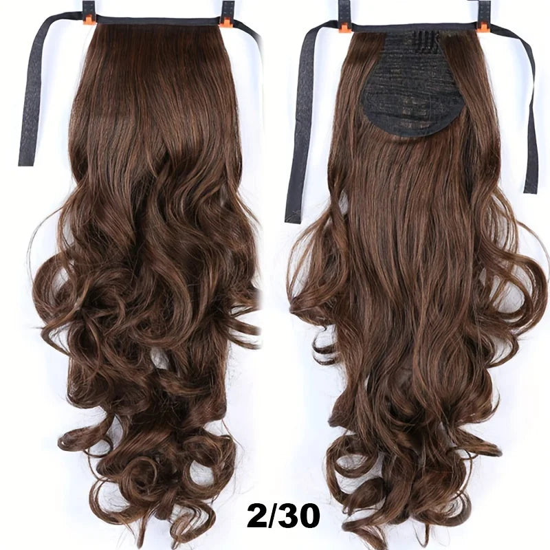 18" Curly Clip-In Ponytail Hair Extension – Heat-Resistant Synthetic