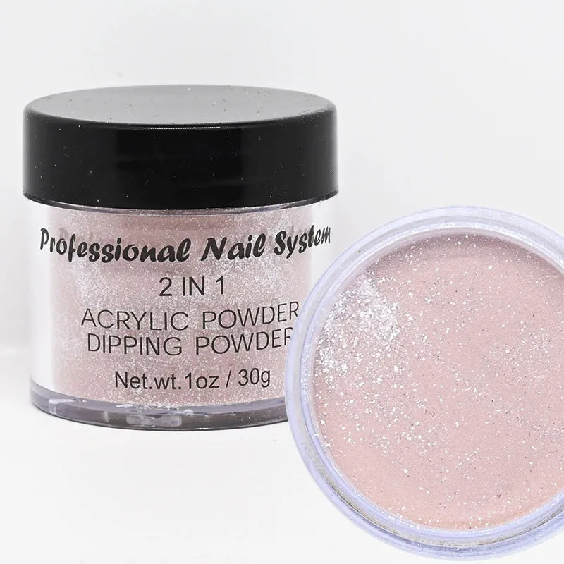 2-in-1 Acrylic & Dipping Powder – Nail Dust Pigment for French Dip, Glitter Manicure & Gel Polish, FAW53