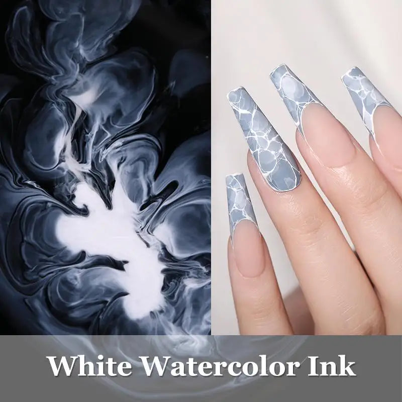 PRETTY White Blossoming Gel 15ml UV/LED Marble Nail Art Polish