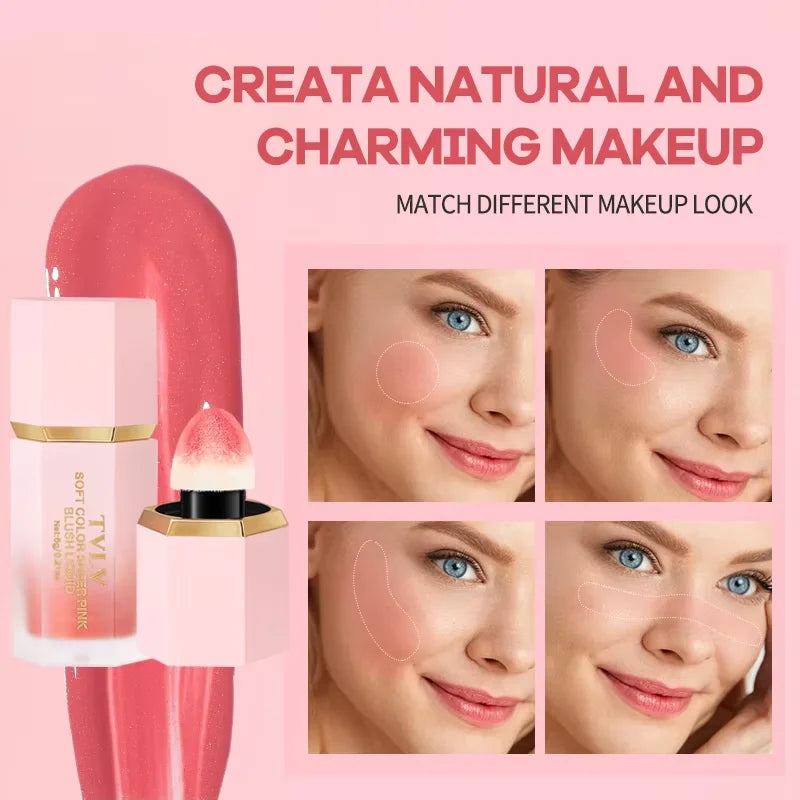 3-Color Matte Waterproof Powder Blusher with Sponge Brush