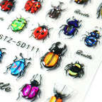 5D Crustacean & Insect Nail Art Stickers – Embossed Self-Adhesive Decals