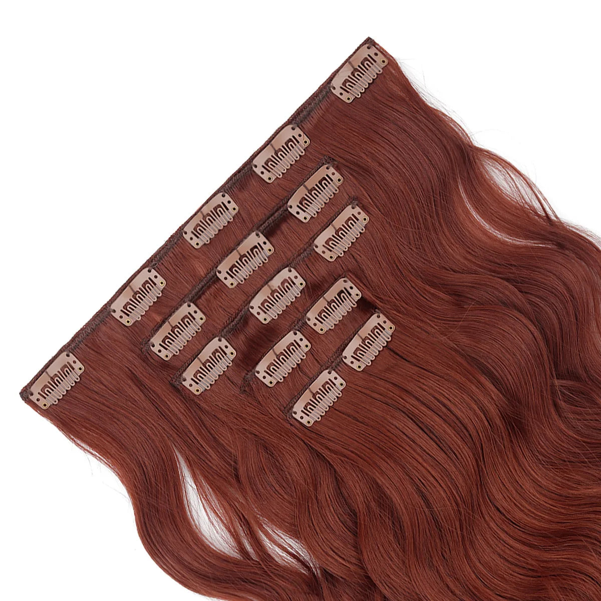 20" Curly Synthetic Hair Extensions – 5PCS Heat-Resistant Black Hairpieces