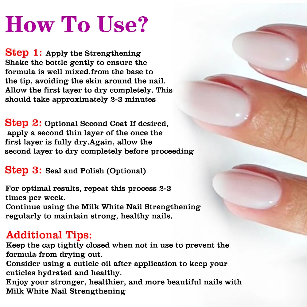 Milky White Keratin Nail Strengthener & Hardener