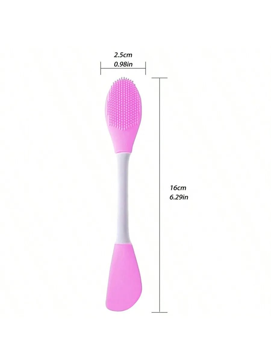Double Head Silicone Mask & Cleansing Brush – Face Wash Massager and Mud Mask Scraper Tool for Skincare Routine
