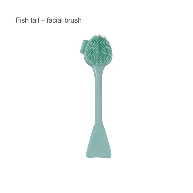 2-in-1 Silicone Facial Cleansing Brush – Mud Mask Remover & Makeup Scraper Tool