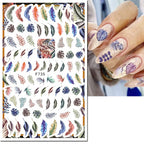 3D Butterfly & Flower Nail Art Stickers – Blue & Purple Decals for Manicure