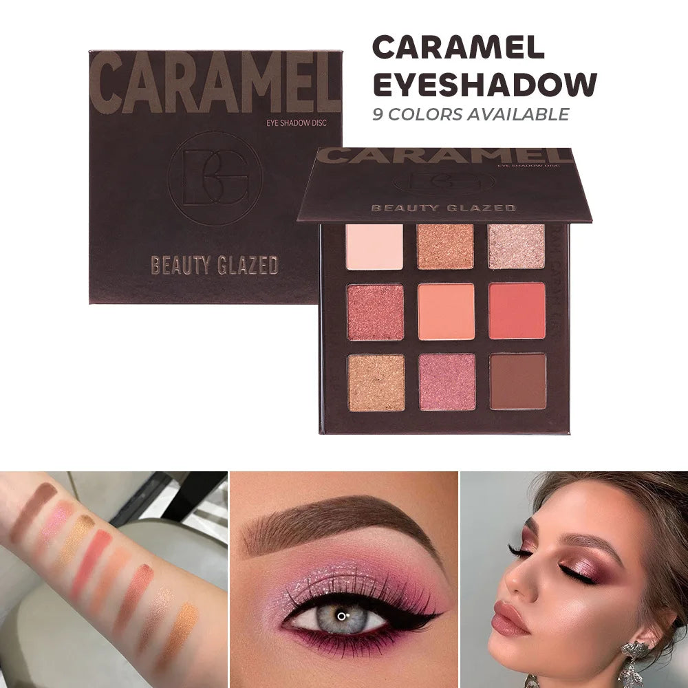 Beauty Glazed 9-Color Eyeshadow Palette – Matte & Shimmer, Long-Lasting Waterproof