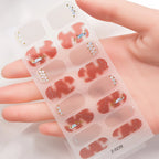 Dopamine Color 5-Sheet Nail Sticker Set – 80 Tips, 3D Foil & Line Full-Cover Wraps