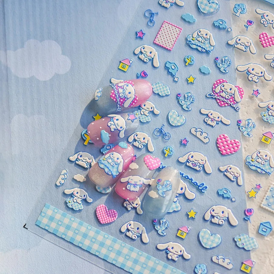 5D Anime Nail Stickers – Hello Kitty, Kuromi & Cinnamoroll